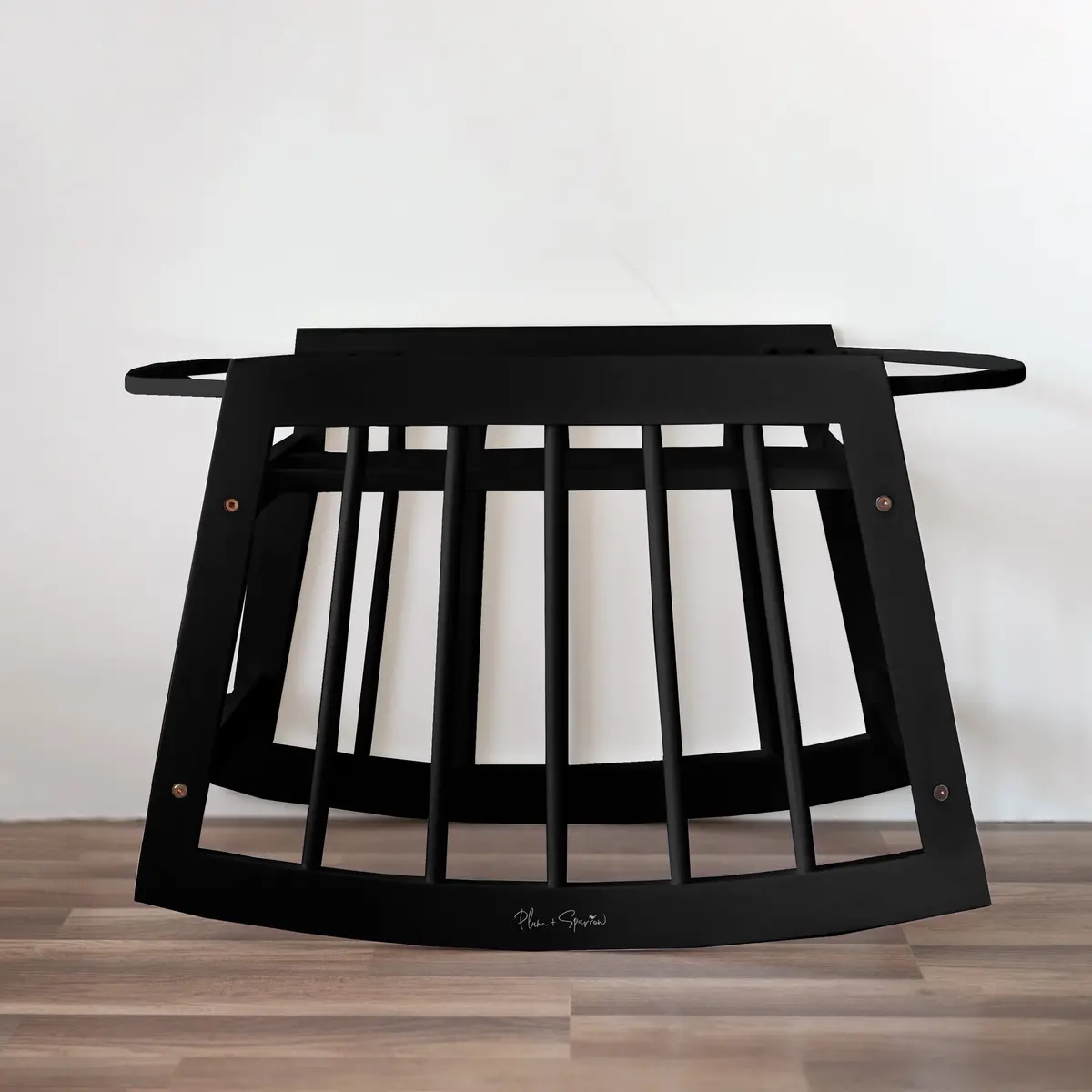 Plum+Sparrow Modern Rocking Moses Bassinet Stand With Brake Black 1