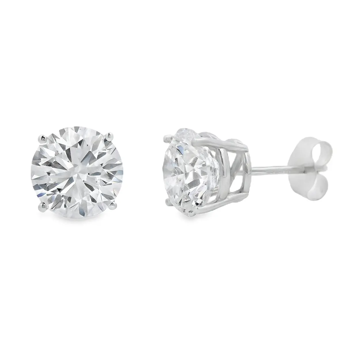 3.00Ct Lab Grown Diamond Stud Earrings 14Kt White Gold 1