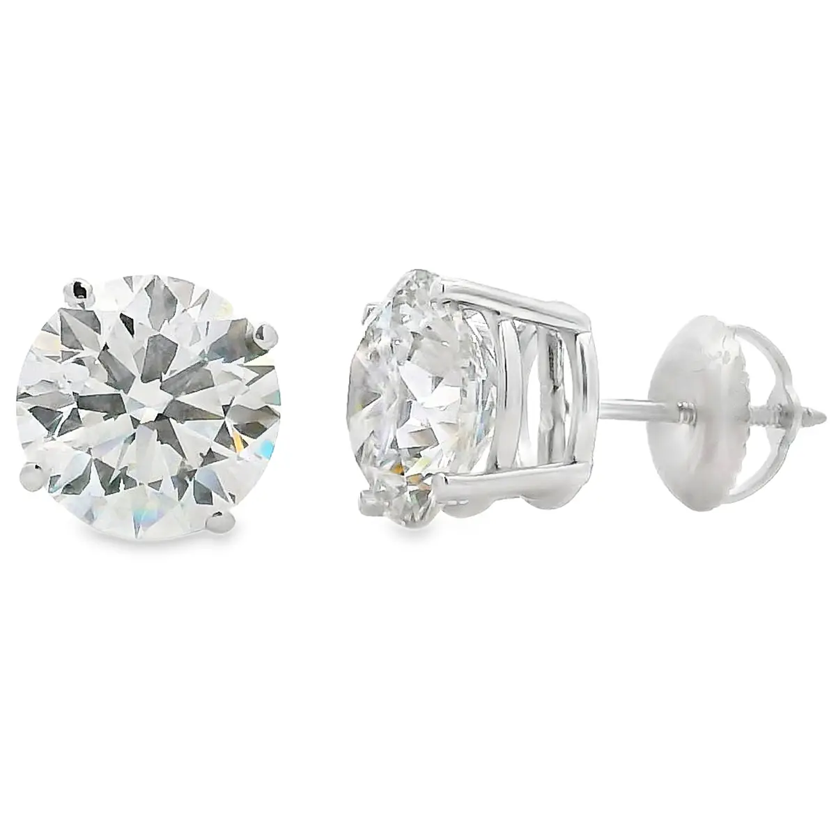 4.40Ct Lab Grown Diamond Stud Earrings 14Kt White Gold 1