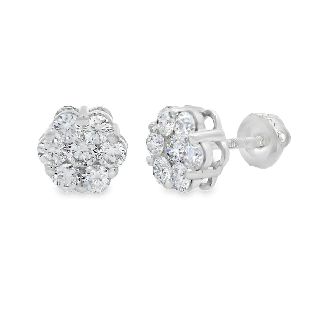 1.39Ct Lab Grown Diamond Earrings Sterling Silver 1