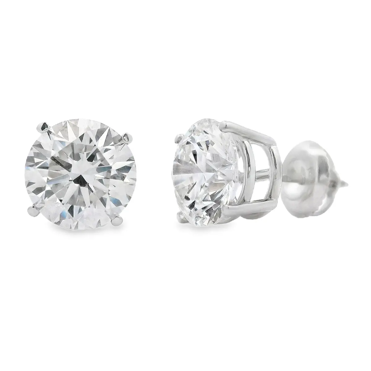 4.40Ct Lab Grown Diamond Stud Earrings 14Kt White Gold 1