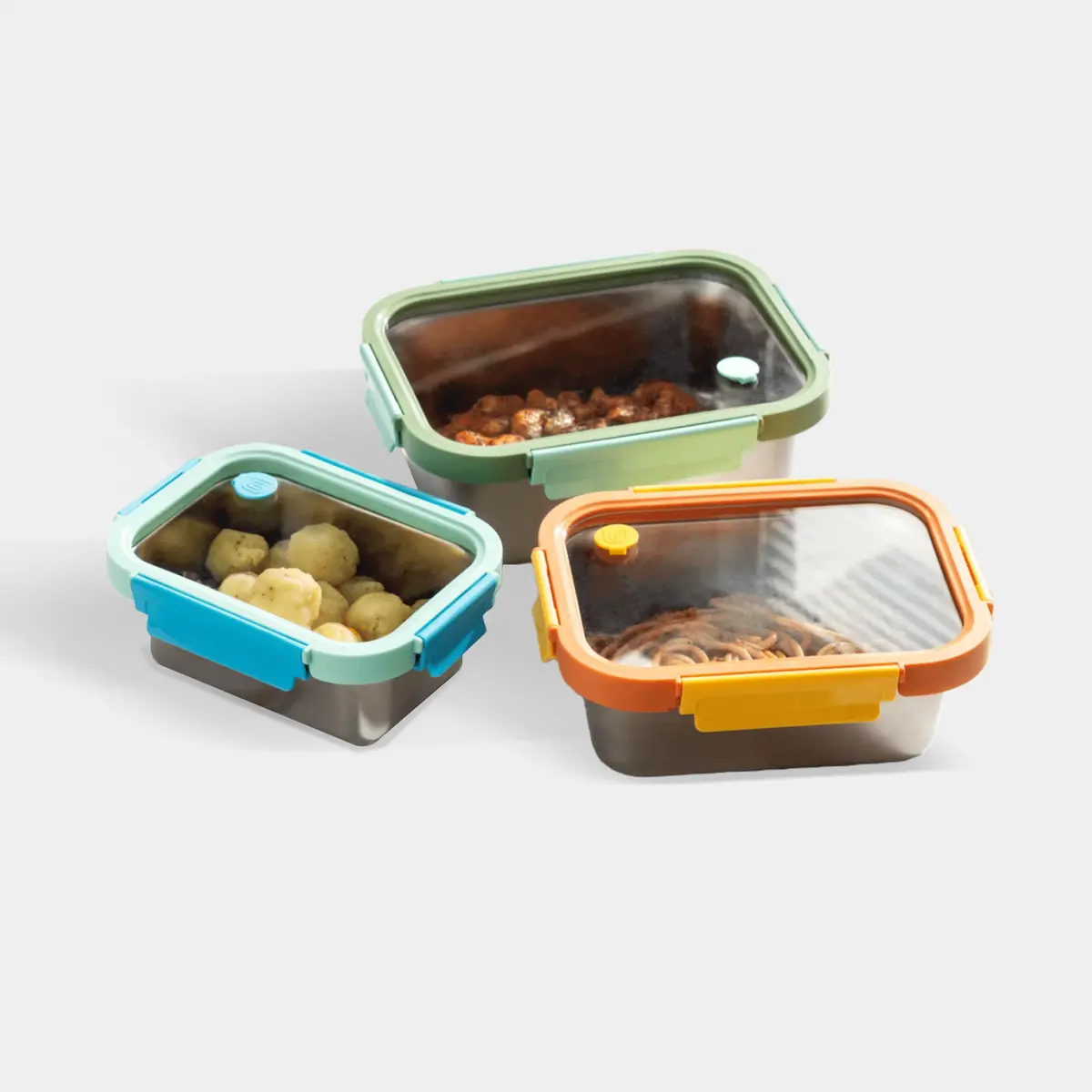 Genicook Multicolor Microwave Safe Stainless Steel Set 1