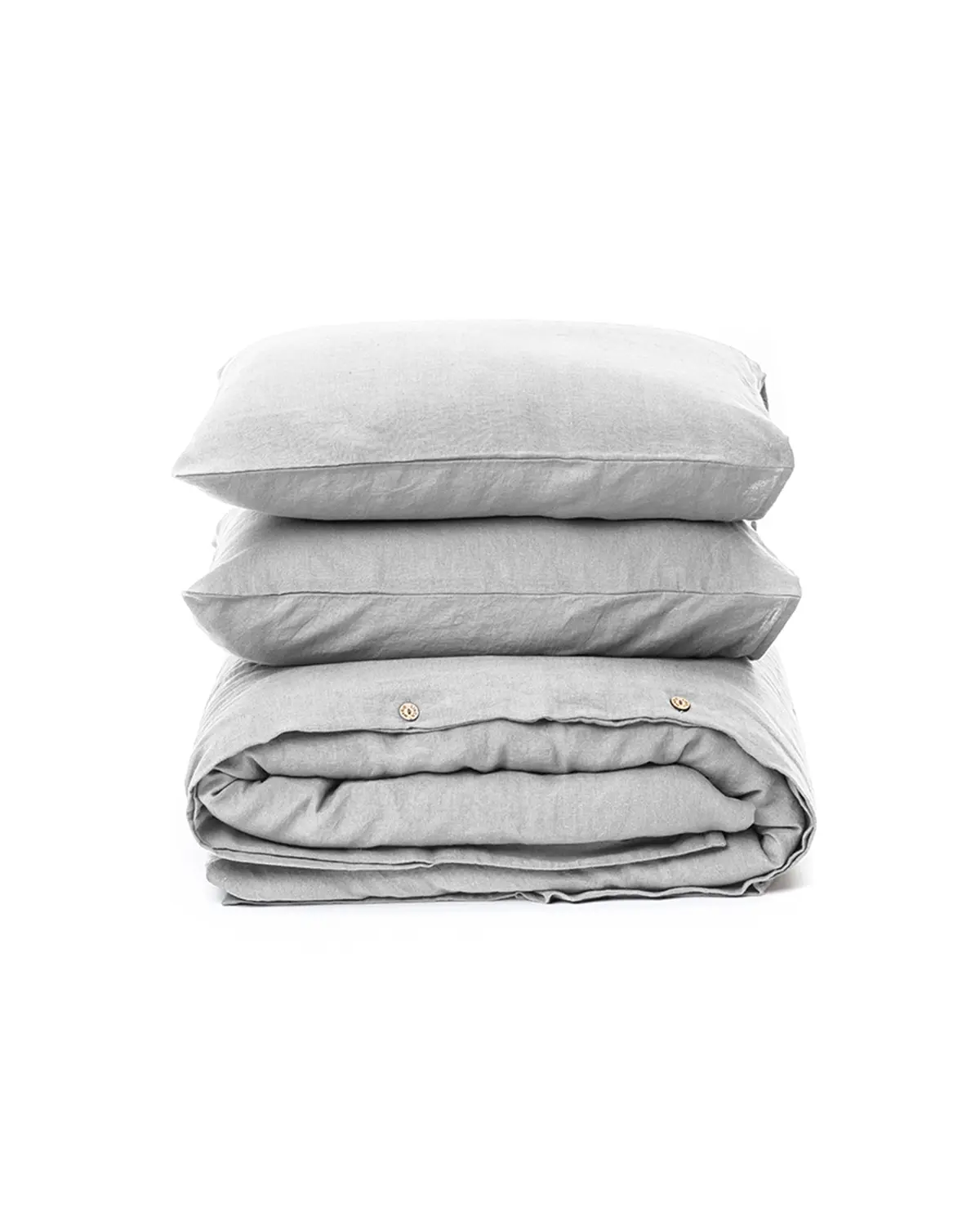 Magiclinen Light Gray Linen Duvet Cover Set (3 Pcs) 1