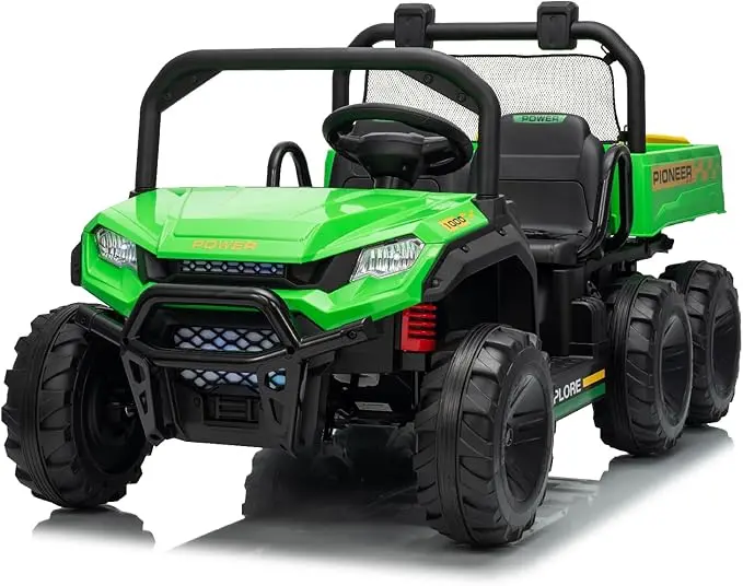 Voltz Toys 6-Wheel 24V Kids 2 Seater Ride On Farm Truck/Utv – Electric Powered Off-Road Vehicle With Remote Control 1