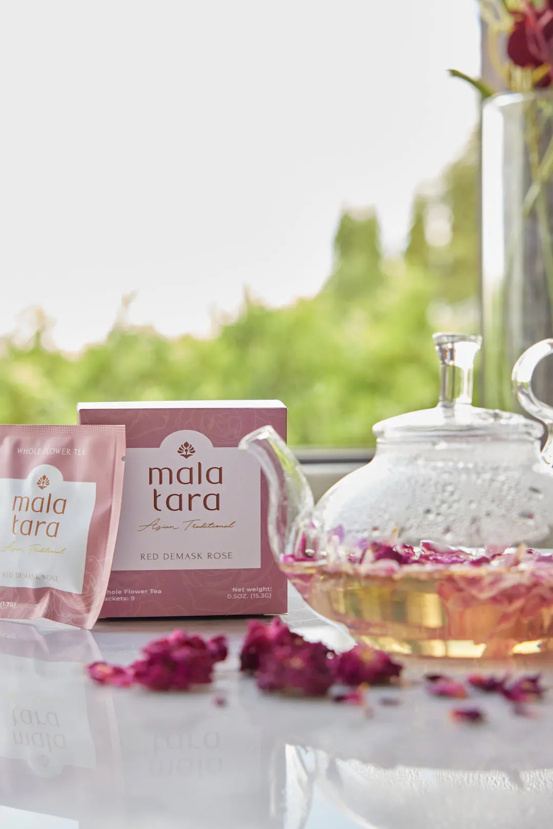 Mala Tara Red Damask Rose Whole Flower Tea Box 1