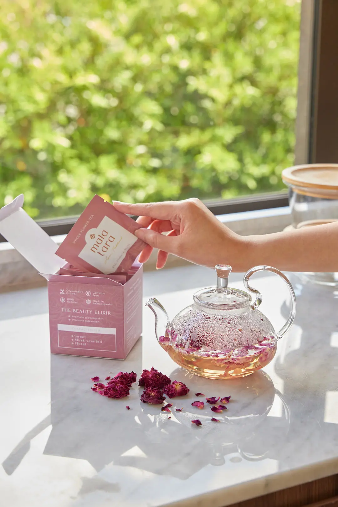 Mala Tara Red Damask Rose Whole Flower Tea Box 2