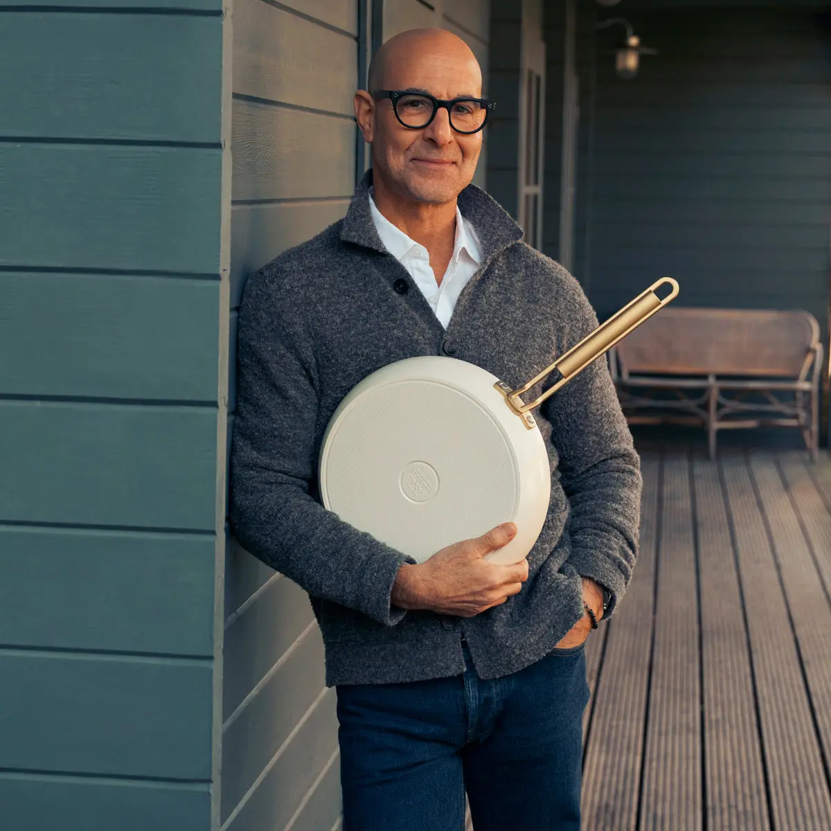 Stanley Tucci™ Ceramic Nonstick 8", 10" And 12" Frypan Set | Carrara White 2