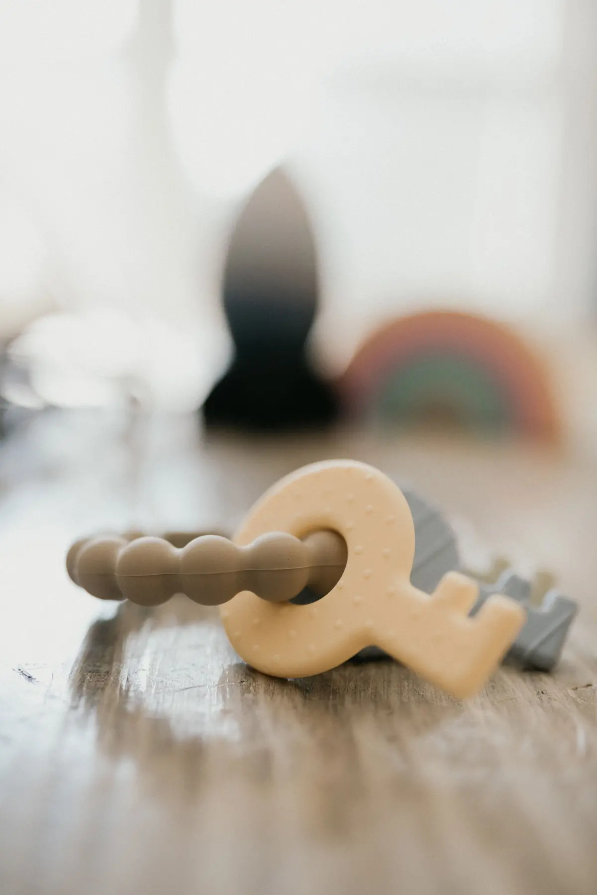 Three Hearts Key Rattle Teether 1