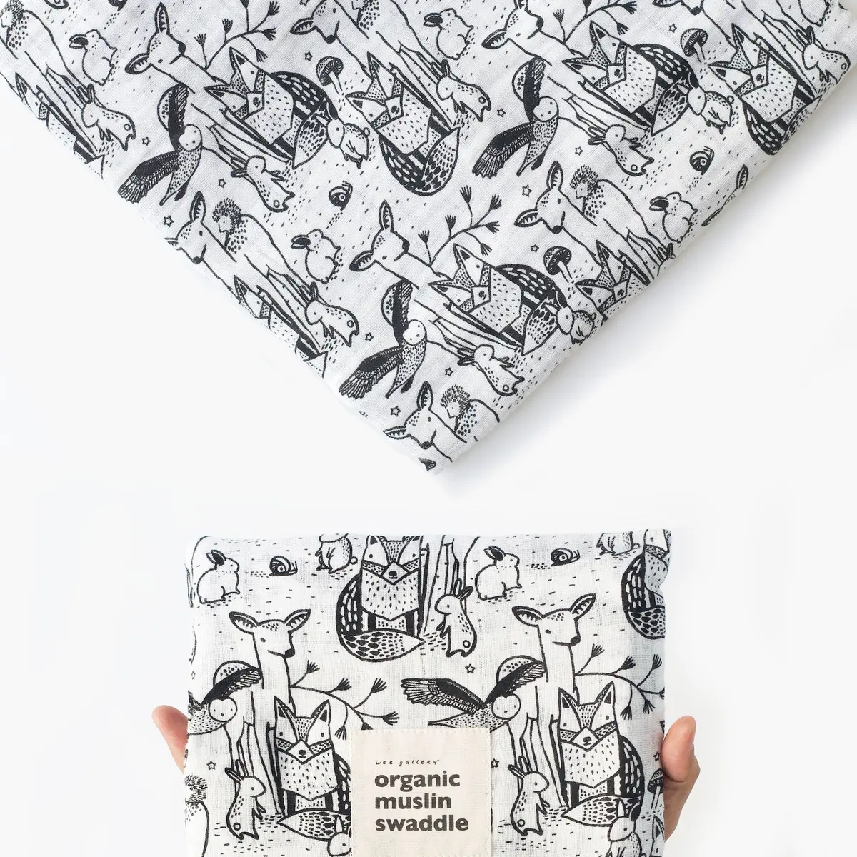 Wee Gallery Organic Muslin Swaddle - Forest 1
