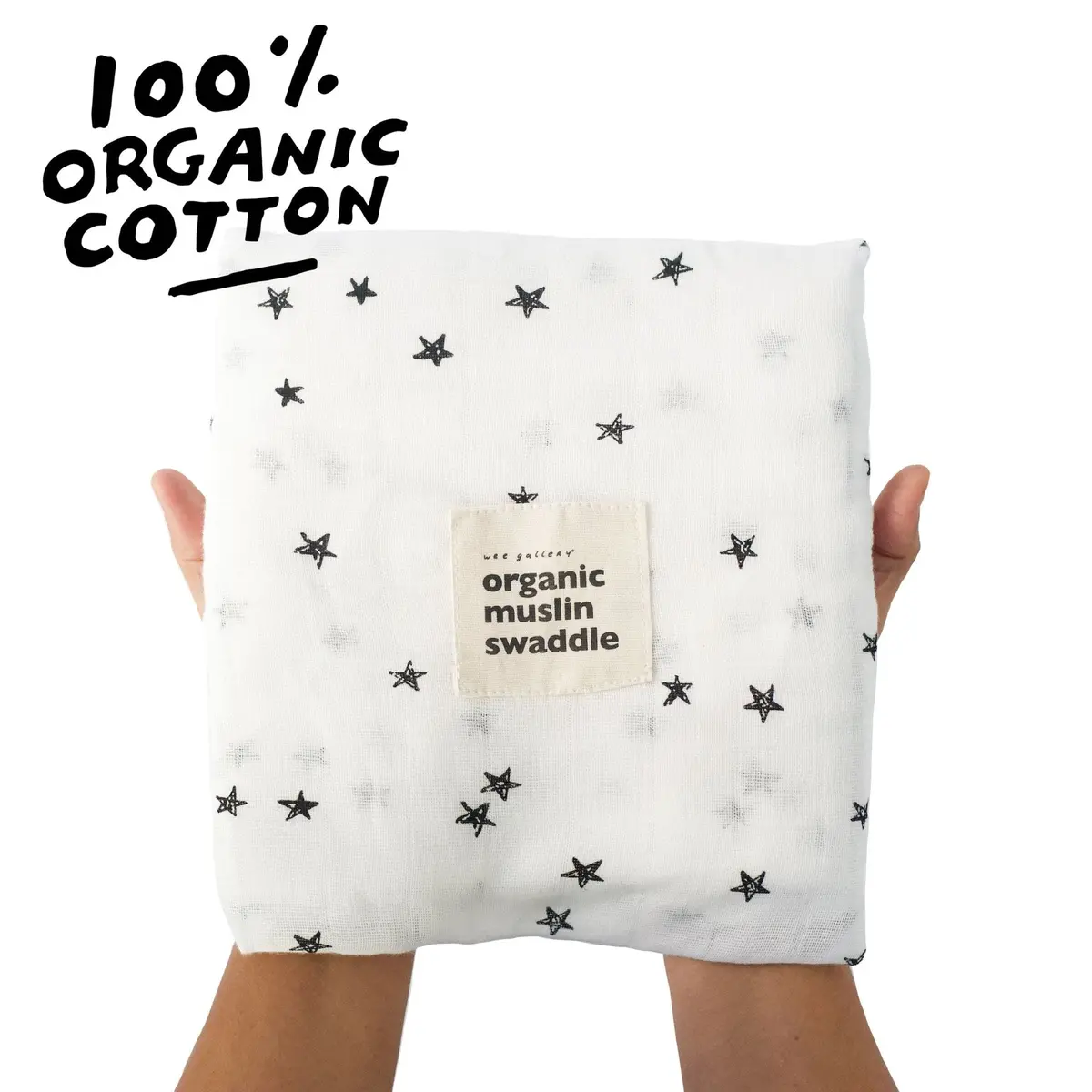 Wee Gallery Organic Muslin Swaddle - Stars 2