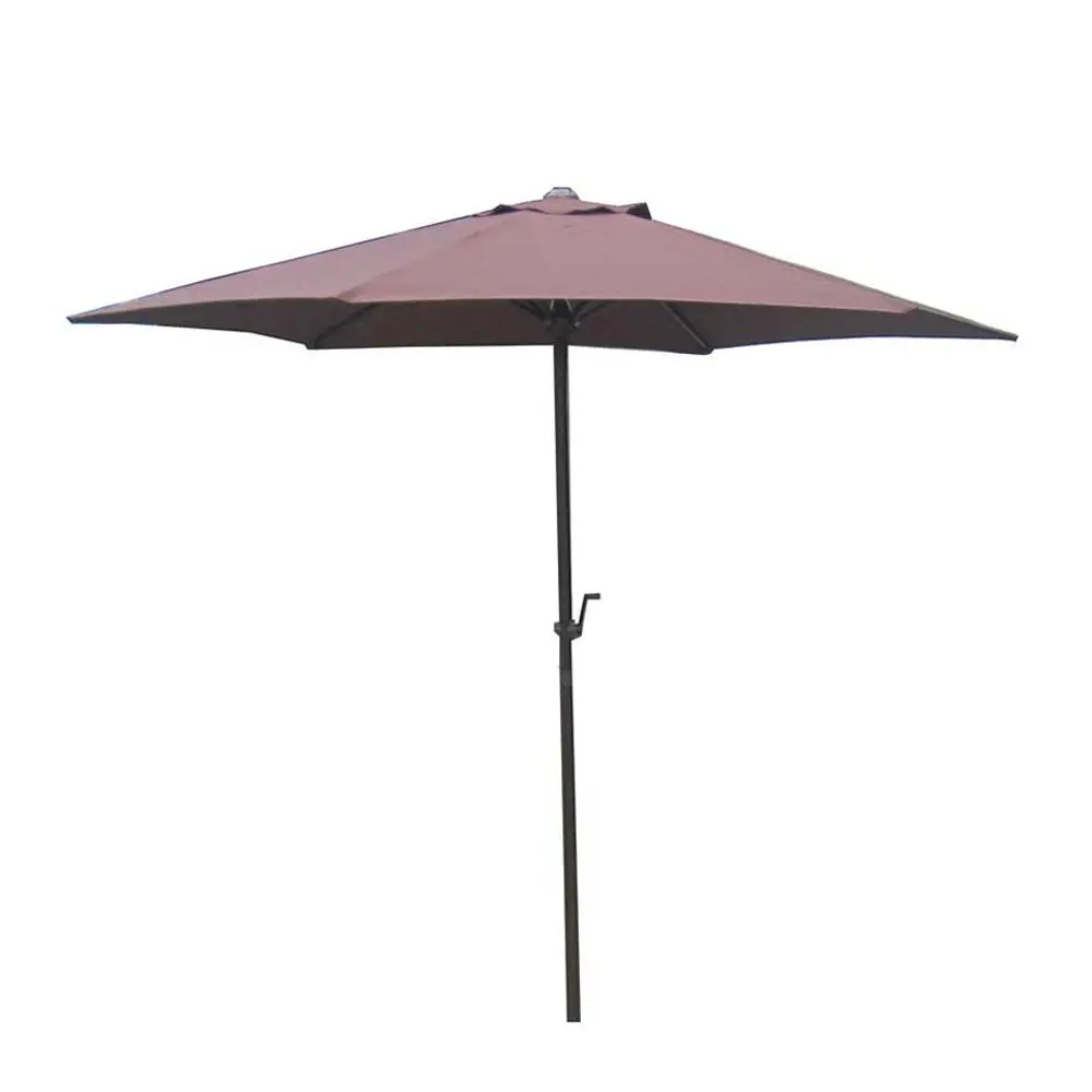 7.5' Market Bronze Frame Brown Canopy Umbrella 1