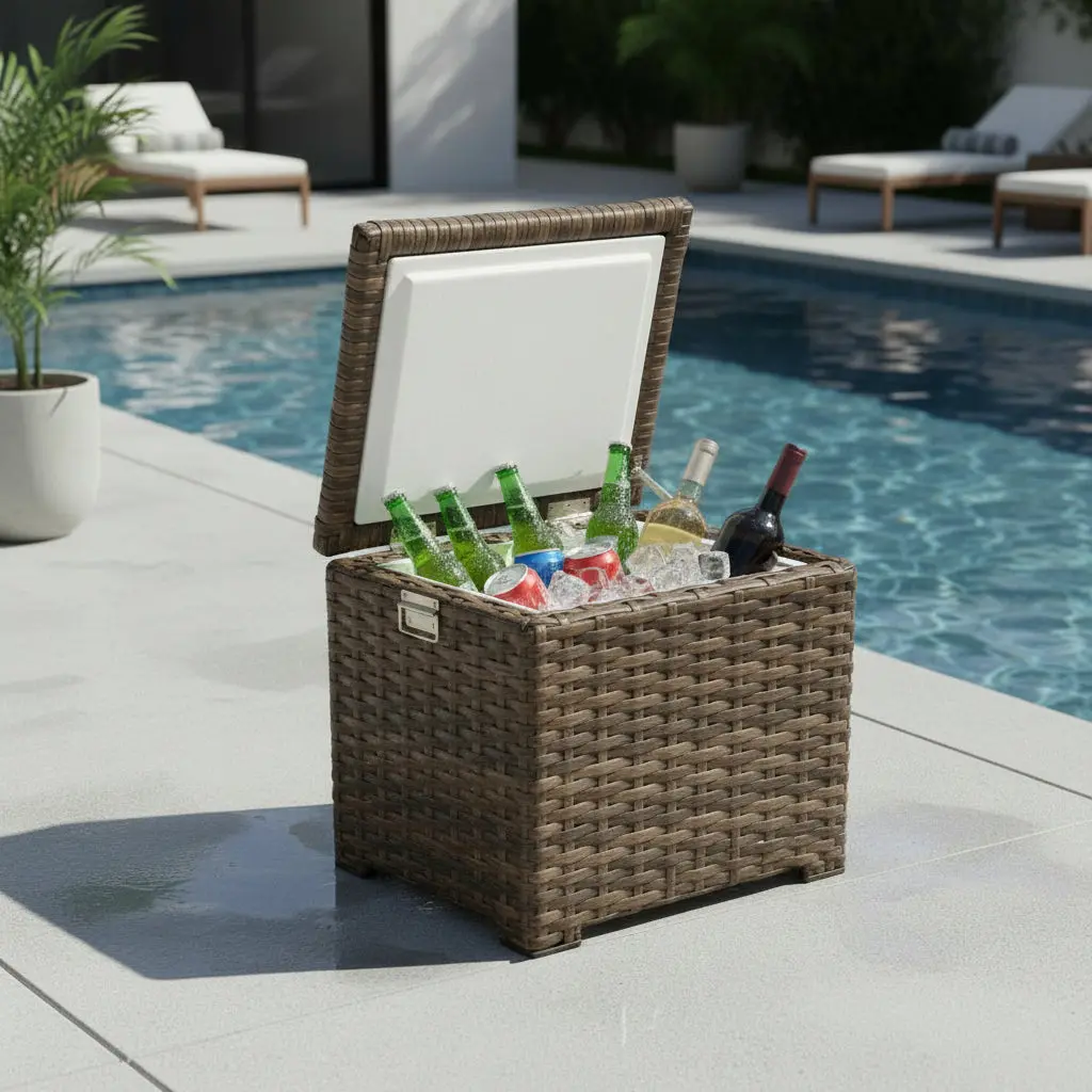 Wicker Husk Ice Chest End Table 1
