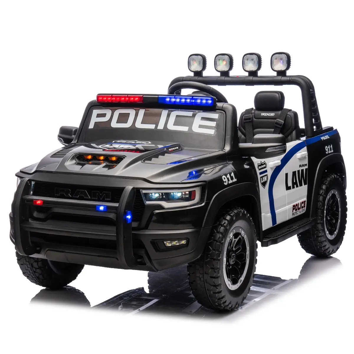 Voltz Toys Licensed Ram 24V 2 Seater Police Ride-On Truck For Kids [Limited Edition] 1