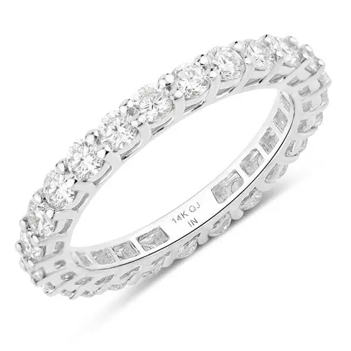 1.50 Carat Lab Grown Diamond 14K White Gold Ring 1