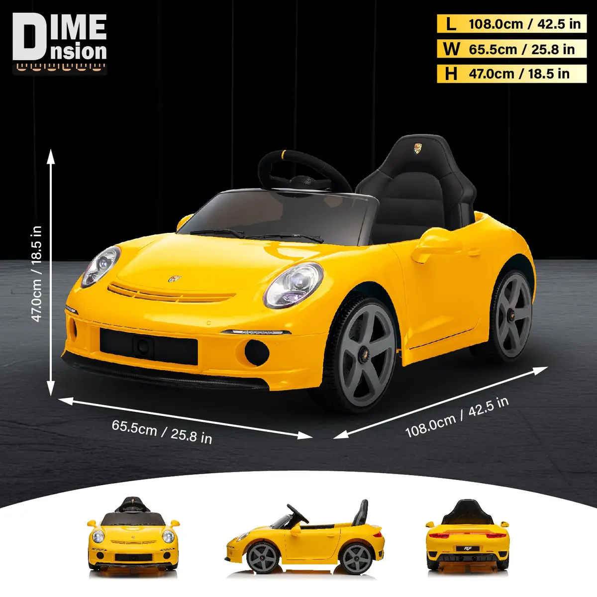 Licensed Porsche Ruf 911 Ride-On Car – 24V Electric Vehicle With Remote & Led 5