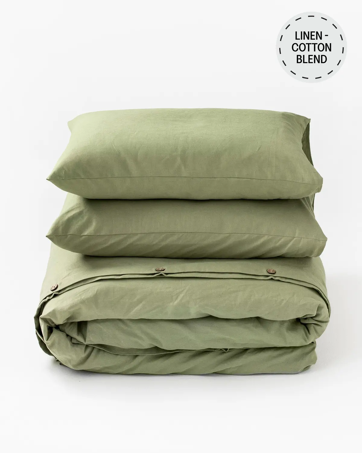 Magiclinen Sage Linen-Cotton Duvet Cover Set (3 Pcs) 1