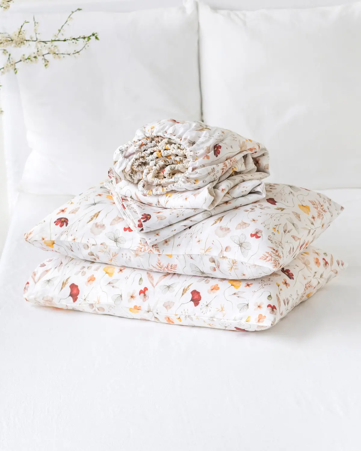 Magiclinen Meadow Print Linen Sheet Set (4 Pcs) 1