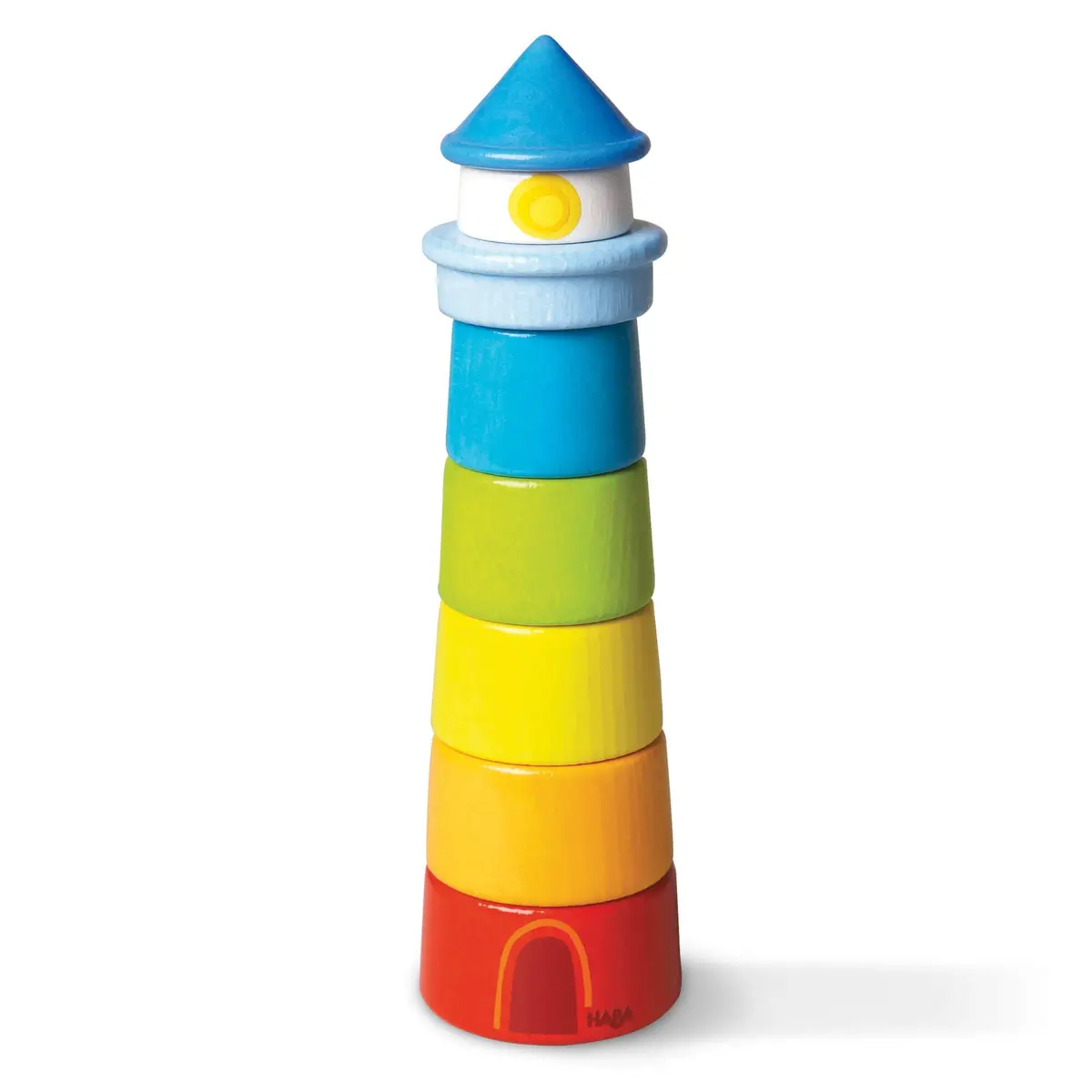 Haba Lighthouse Wooden Rainbow Stacker 1
