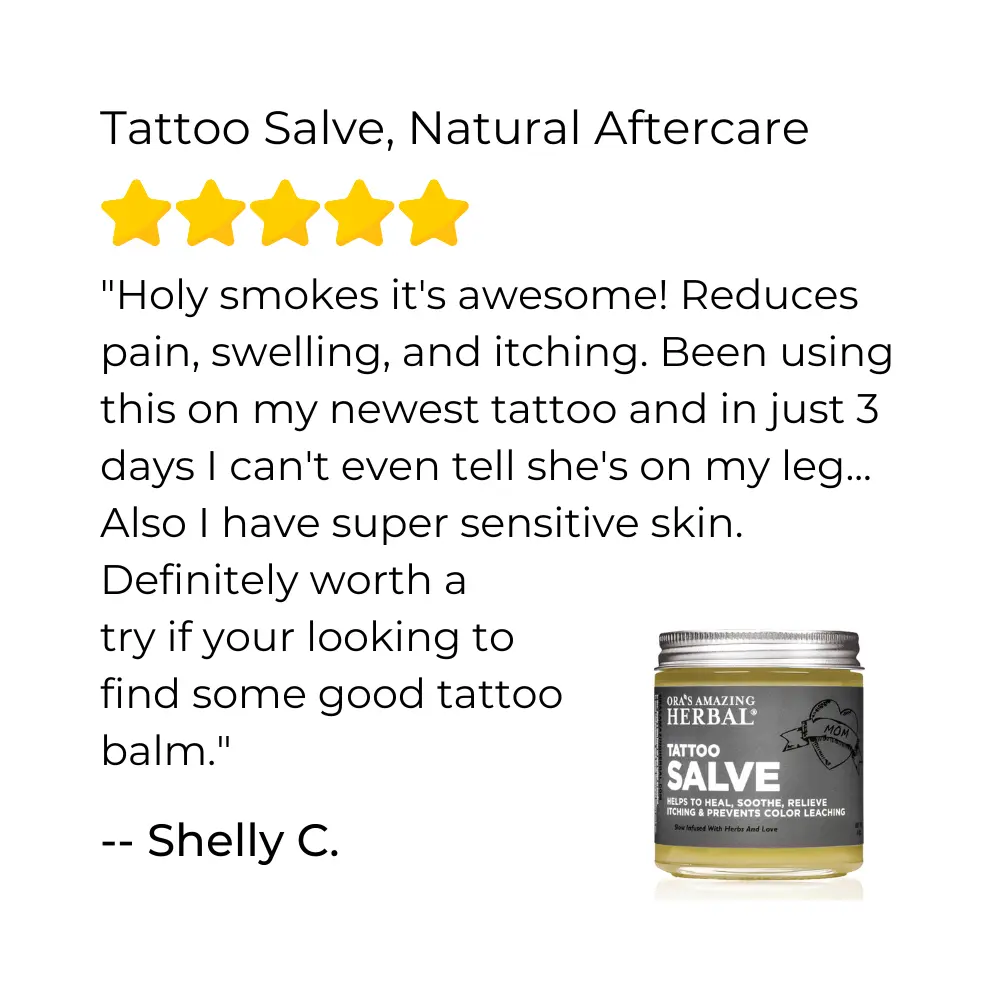 Ora's Amazing Herbal Tattoo Salve, Natural Tattoo Aftercare 3