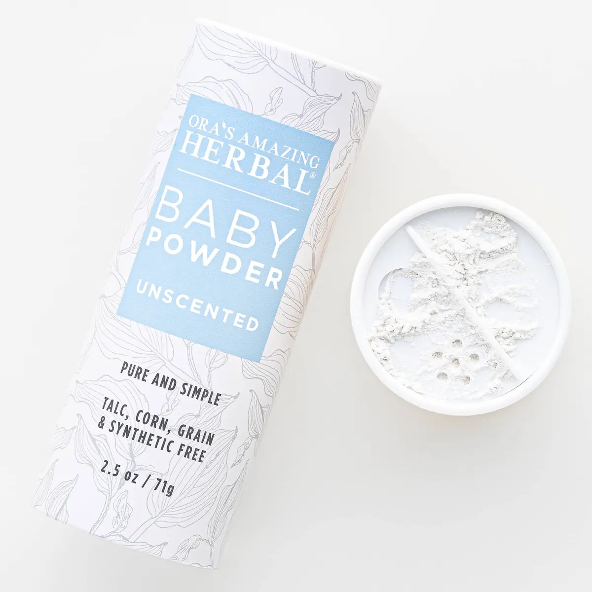Ora's Amazing Herbal Talc Free Baby Powder, Unscented, Corn Free 1