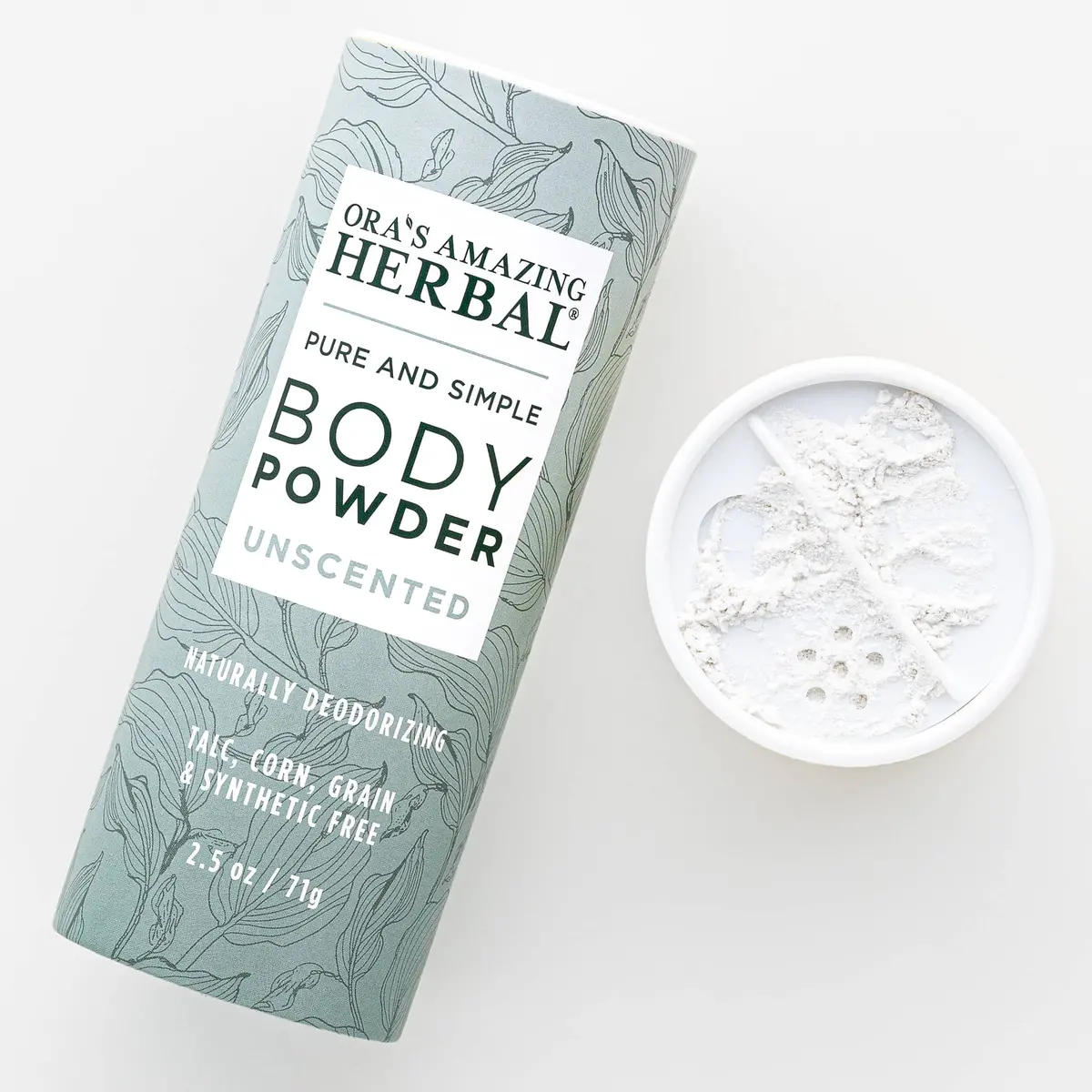 Ora's Amazing Herbal Talc Free Body Powder, Unscented 1