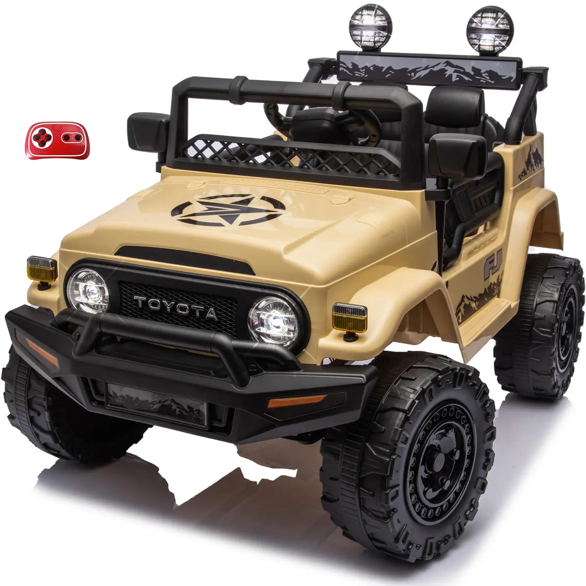 Toyota Fj Cruiser 12V Truck 1 Seater Ride-On Car With Led Lights, Remote Control, And Mp3 Player, Licensed 1