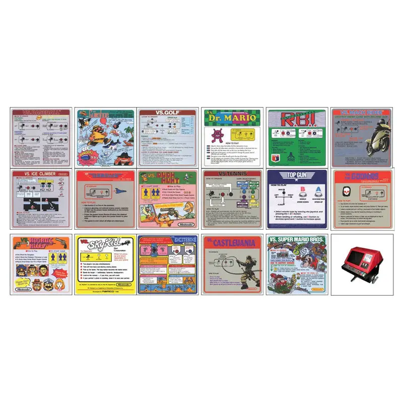 Vs Nintendo Red Tent Instruction Cards 1