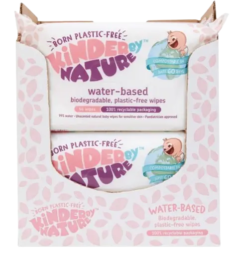Kinder By Nature 100% Biodegradable Water-Based Baby Wipes - 672 Count (12 Packs Of 56 Wipes) 1