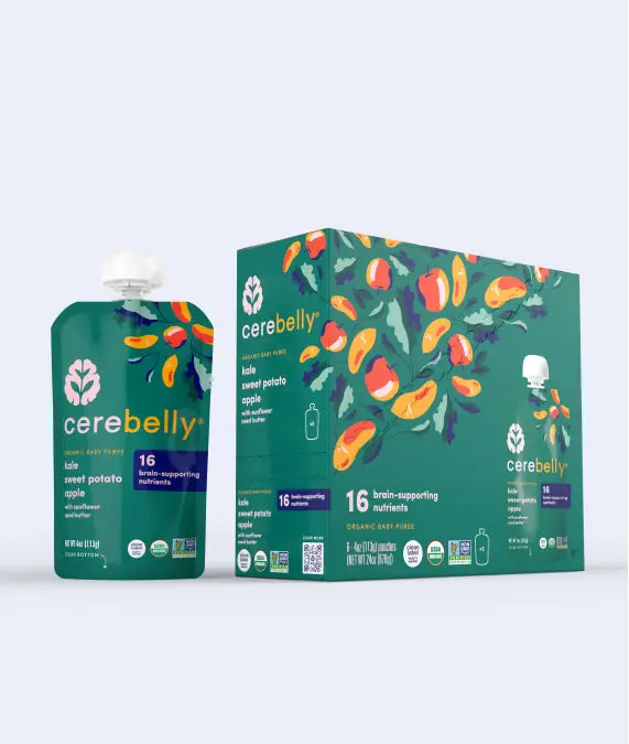 Cerebelly Organic Kale & Sweet Potato Puree, 6-Pack, 4 Oz Each 1