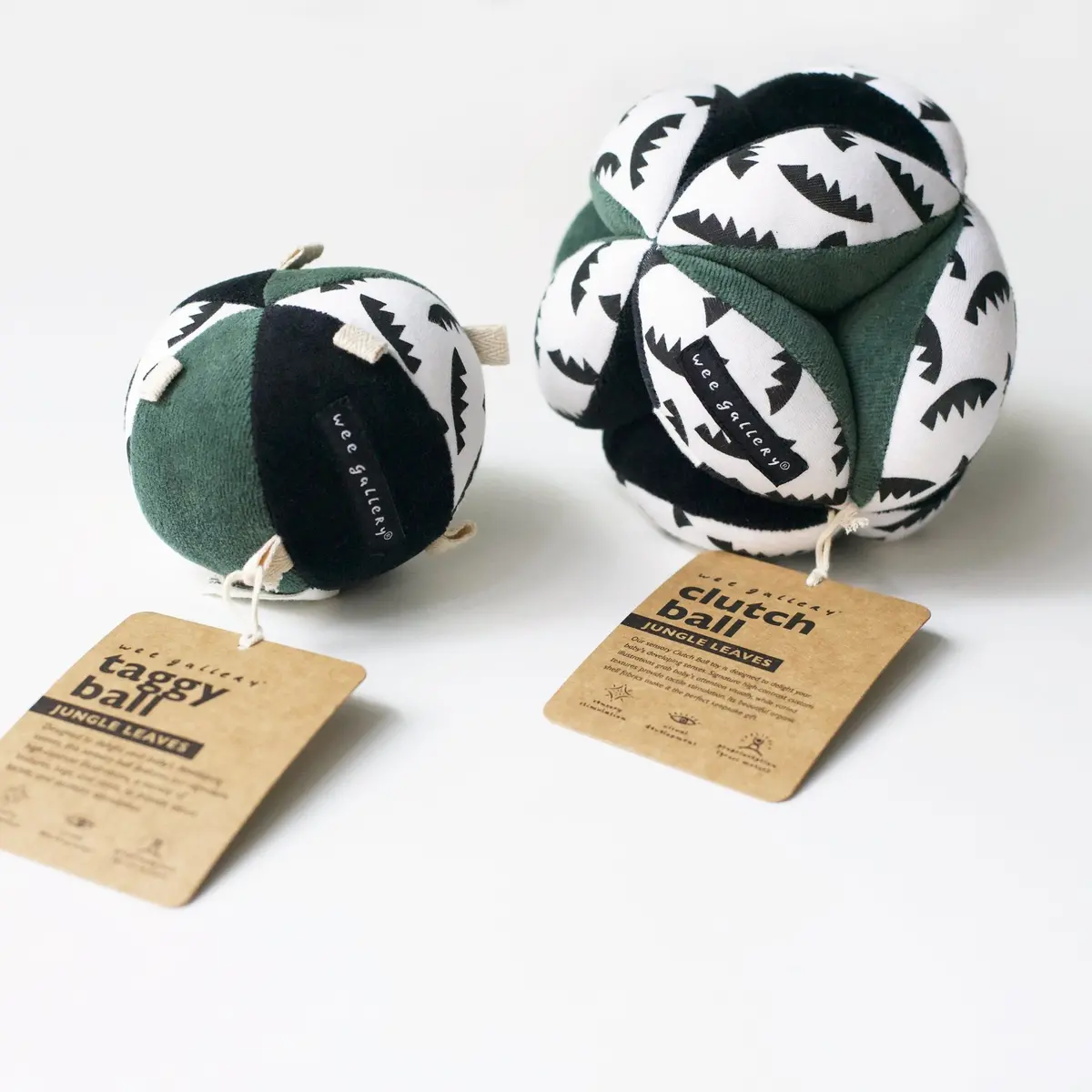 Wee Gallery Jungle Leaves Clutch And Taggy Ball Bundle 1