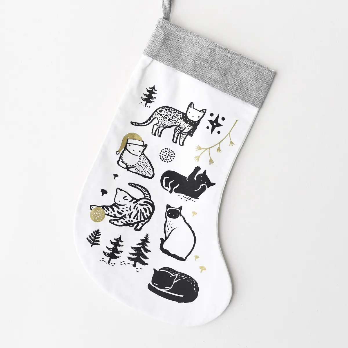 Wee Gallery Festive Cats Stocking 1