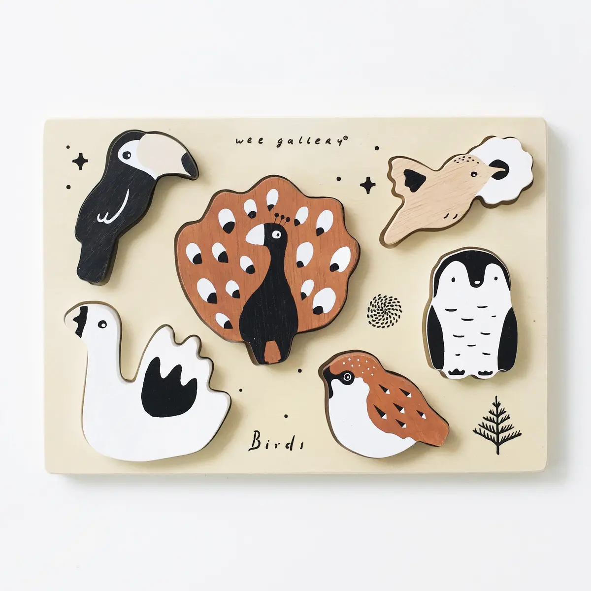 Wee Gallery Wooden Tray Puzzle - Birds 1