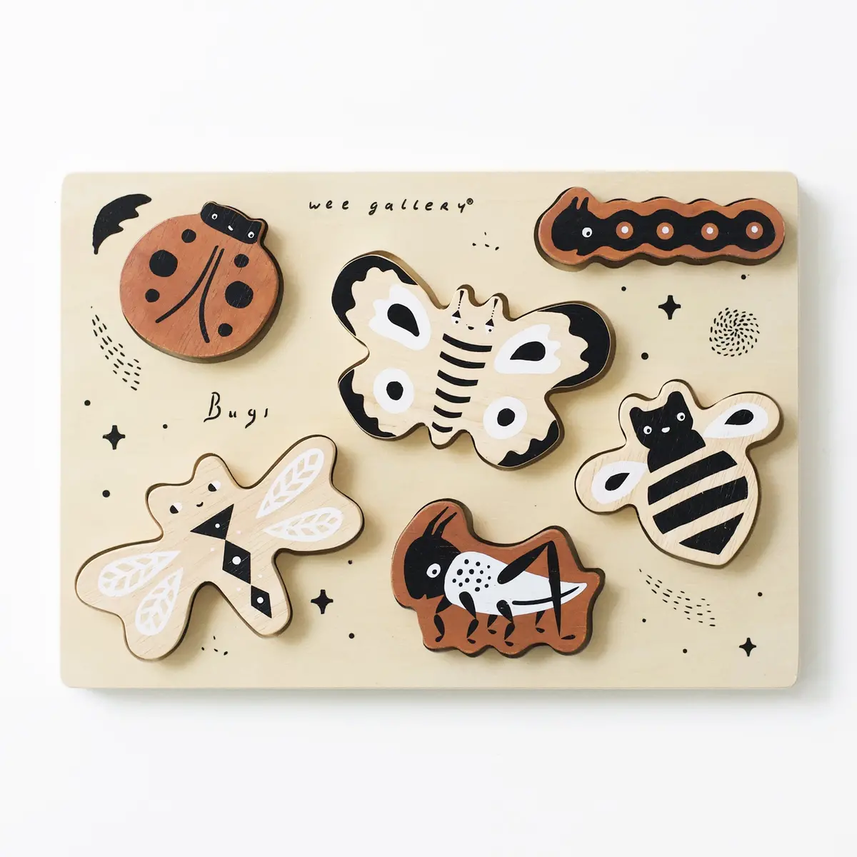 Wee Gallery Wooden Tray Puzzle - Bugs 1