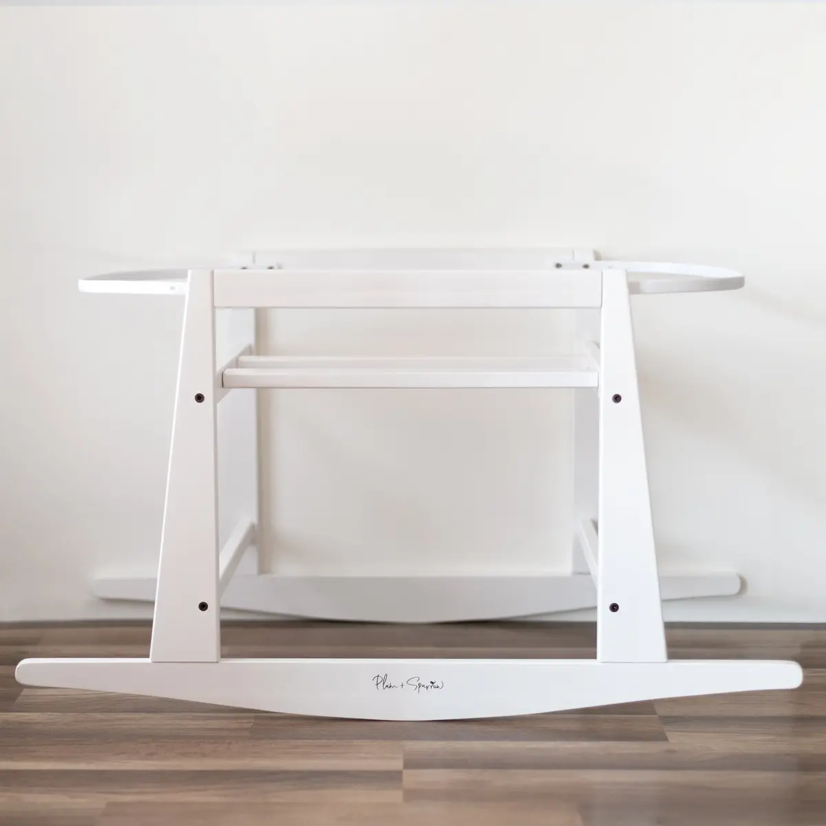 Plum+Sparrow Original Rocking Moses Bassinet Stand With Brake White 1