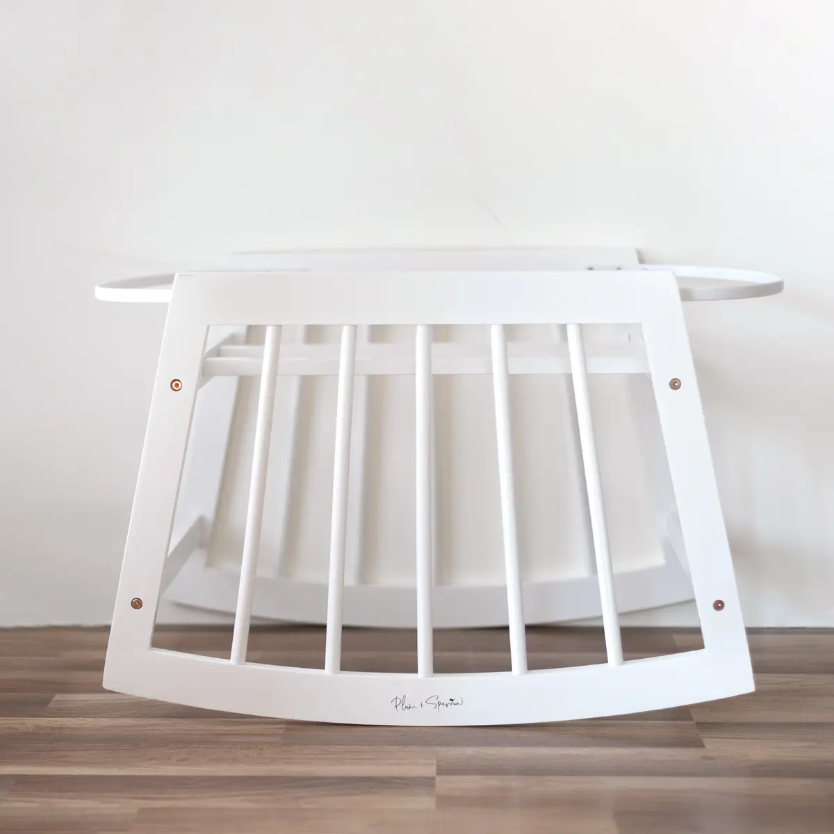 Plum+Sparrow Modern Rocking Moses Bassinet Stand With Brake White 1