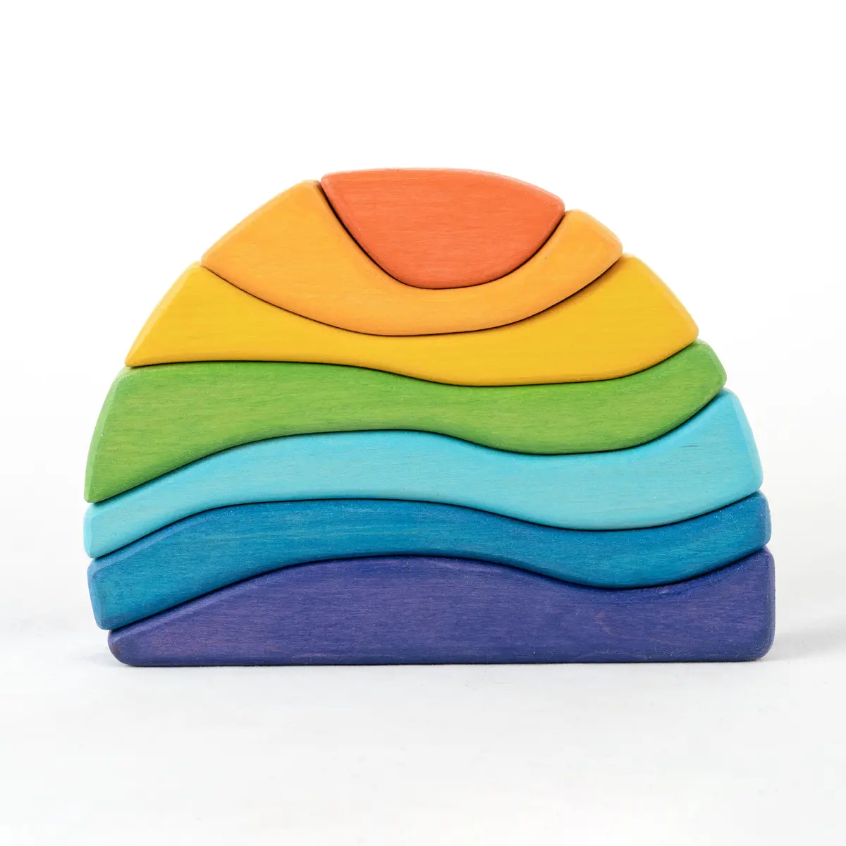 Poppybabyco Wooden Rainbow Stacker For Toddlers 1