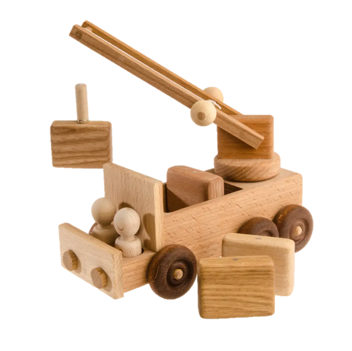 Poppybabyco Wooden Crane Toy Truck 1