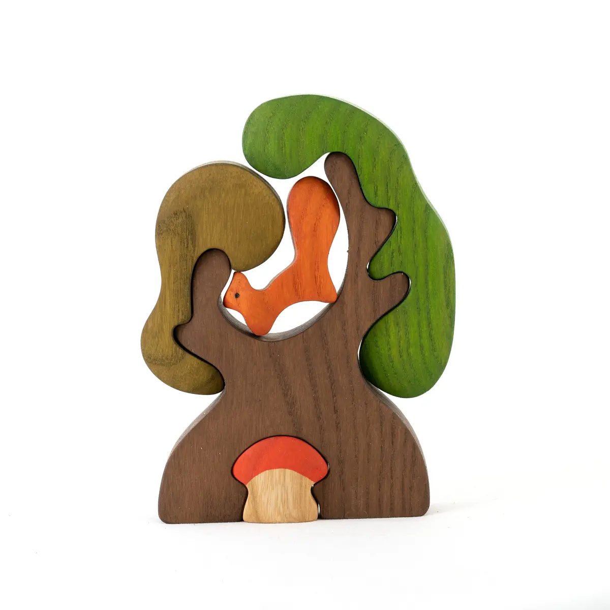 Poppybabyco Wooden Tree With Squirrel And The Mushroom Puzzle 1