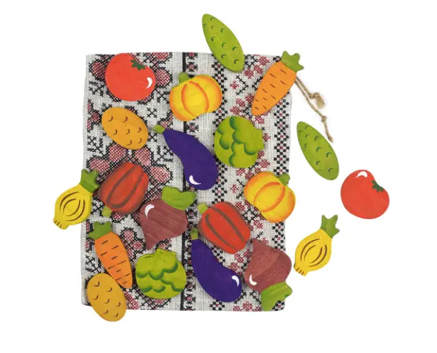Poppybabyco Wooden Vegetables Matching Game 1