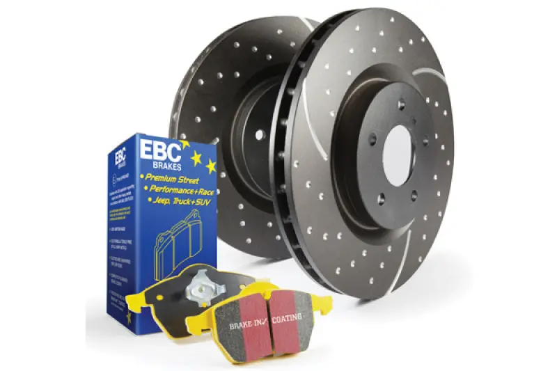 Ebc Yellowstuff High-Performance Brake Pad And Drilled & Grooved Rotor Kit (S5 Series) 1