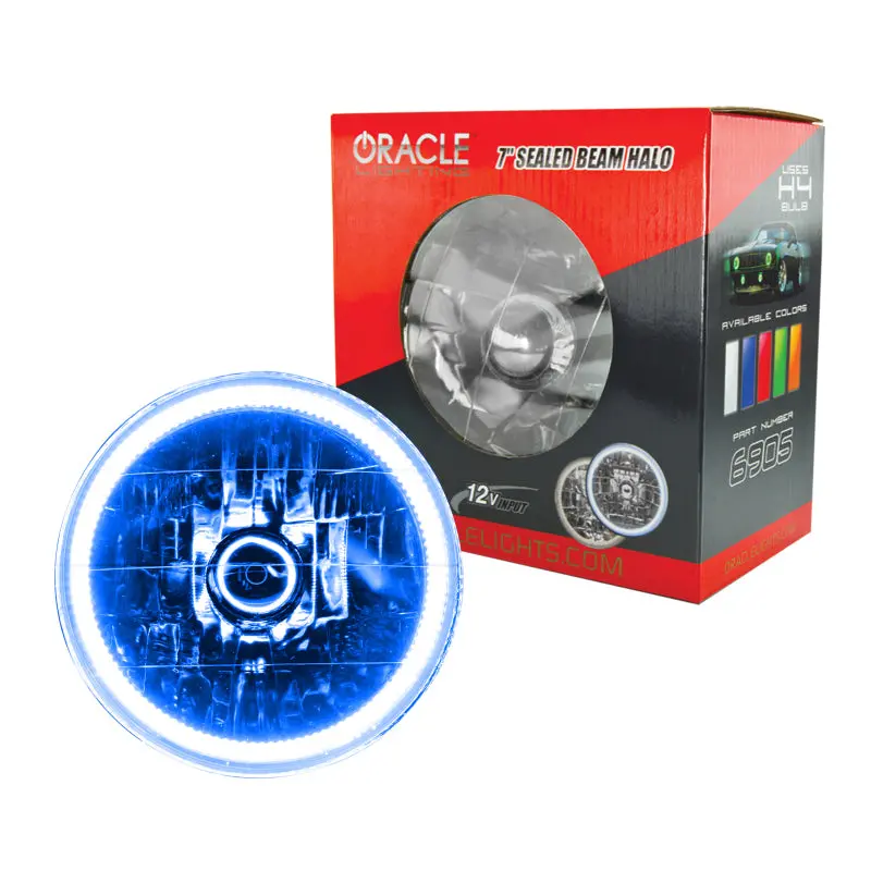 Oracle Blue Halo Sealed Beam Headlight – Pre-Installed 7-Inch Round Led Assembly 1