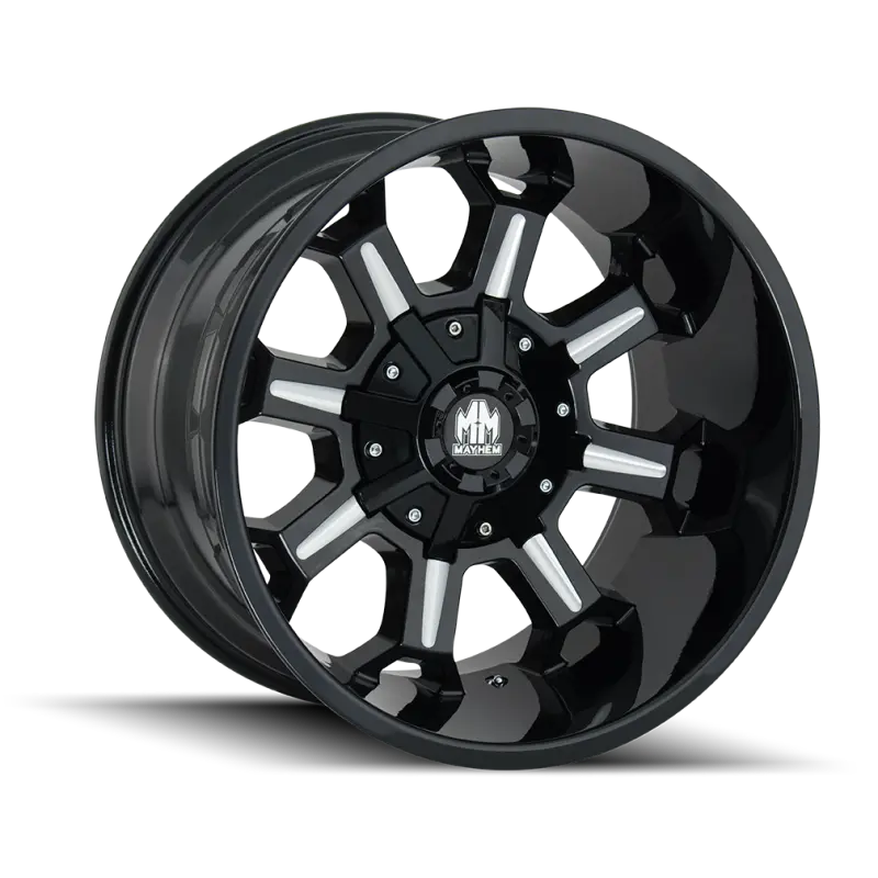 Mayhem 8105 Combat Wheel – 17X9, 6X135 Bolt Pattern, -12Mm Offset, 106Mm Hub, Black With Milled Spokes 1