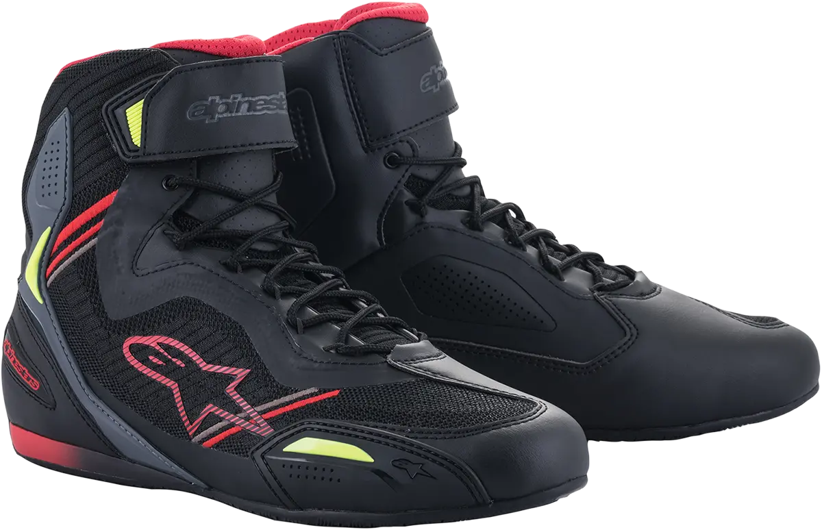 Alpinestars Faster-3 Rideknit Motorcycle Shoes — Black/Red/Yellow, Us Size 10.5 (Model 251031913610.5) 1