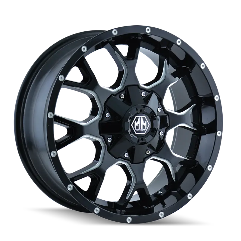 Mayhem Warrior 17X9 Matte Black Alloy Wheel With Milled Spokes – 5X127 Bolt Pattern, -12Mm Offset, 87Mm Hub Bore 1