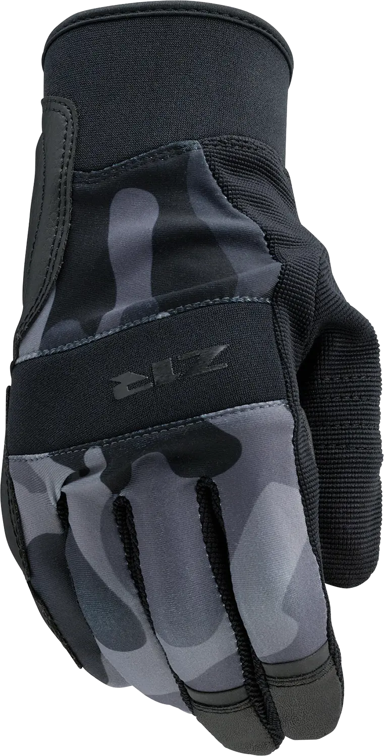 Z1R Billet Motorcycle Gloves – Camo Black/Gray Design, Large Size (Model 3330-7562) 1
