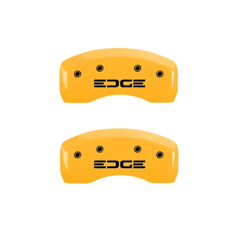 Mgp Engraved 4-Piston Caliper Covers – Front & Rear, Yellow Finish With Black Charcoal Accents – 2008 Ford Edge 1