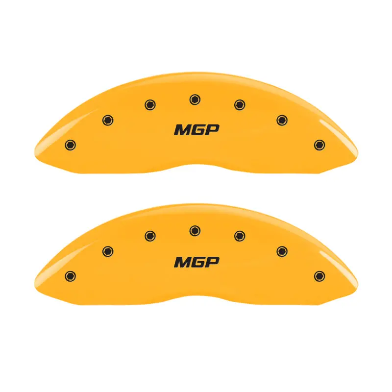 Mgp Engraved Caliper Covers – Yellow Finish With Black Charcoal Accents, Fits 2004 Gmc Sierra 1500 1