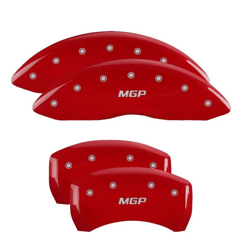 Mgp Engraved Front And Rear Caliper Covers – Red Finish With Silver Charcoal Accents 2