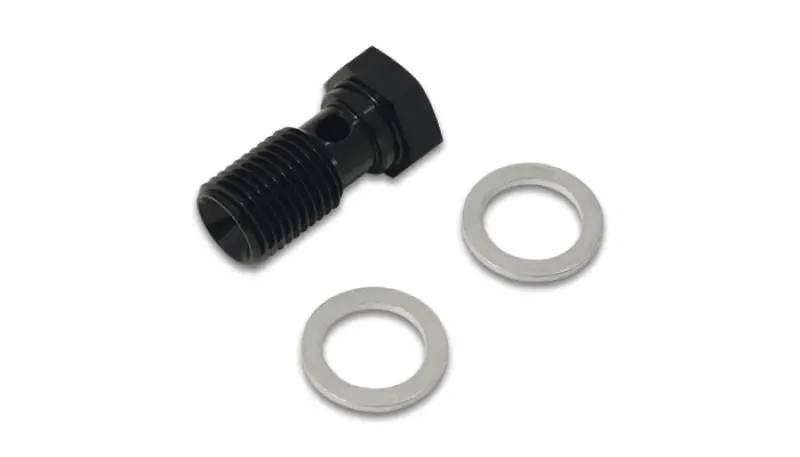 Vibrant Anodized Black Aluminum Banjo Bolt Kit (M10X1.25, 23Mm Length) With Dual Washers 1