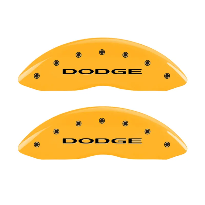 Mgp 4 Caliper Covers Engraved Front & Rear With Out Stripes/Dodge Yellow Finish Black Ch 1
